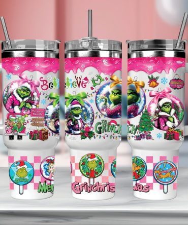 Christmas Grinch Movies Custom Stanley Quencher 40Oz Stainless Steel Tumbler With Handle