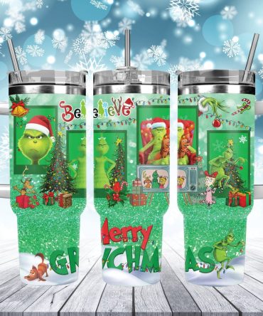 Christmas Grinch Movies Custom Stanley Quencher 40Oz Stainless Steel Tumbler With Handle