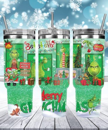Christmas Grinch Movies Custom Stanley Quencher 40Oz Stainless Steel Tumbler With Handle