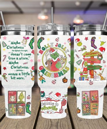 Christmas Grinch Movies Custom Stanley Quencher 40Oz Stainless Steel Tumbler With Handle
