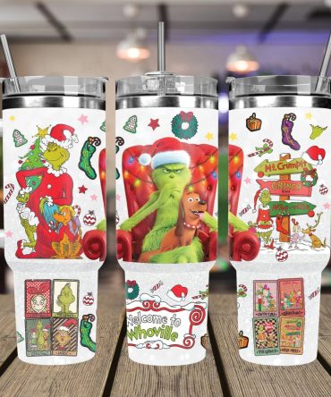Christmas Grinch Movies Custom Stanley Quencher 40Oz Stainless Steel Tumbler With Handle