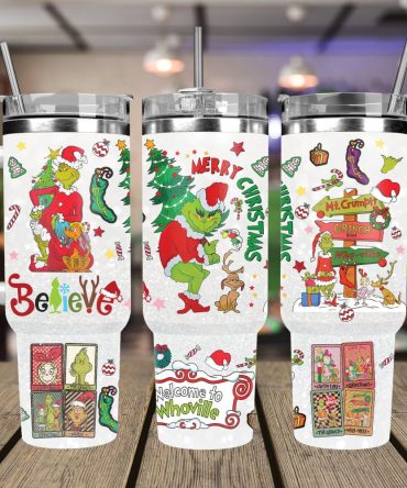 Christmas Grinch Movies Custom Stanley Quencher 40Oz Stainless Steel Tumbler With Handle