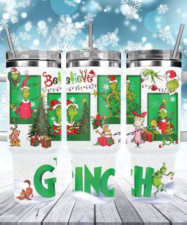 Christmas Grinch Movies Custom Stanley Quencher 40Oz Stainless Steel Tumbler With Handle