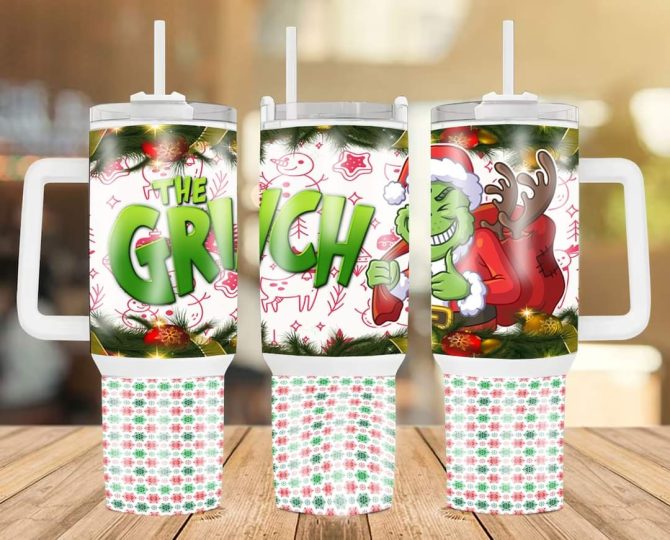 Christmas Grinch Movies Custom Stanley Quencher 40Oz Stainless Steel