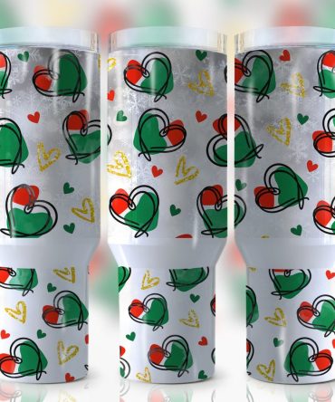 Christmas Hearts Custom Stanley Quencher 40Oz Stainless Steel Tumbler With Handle