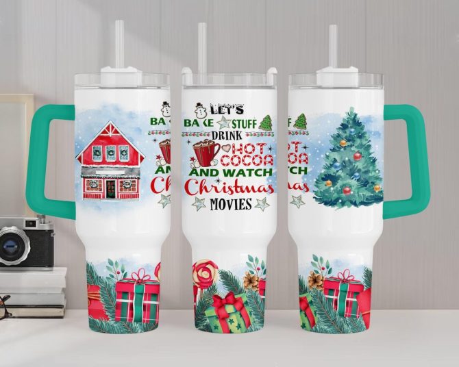 Christmas Holiday Vibes Custom Stanley Quencher 40Oz Stainless Steel Tumbler With Handle