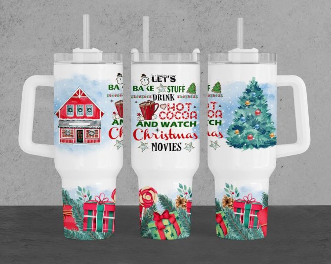 Christmas Holiday Vibes Custom Stanley Quencher 40Oz Stainless Steel Tumbler With Handle - Image 2