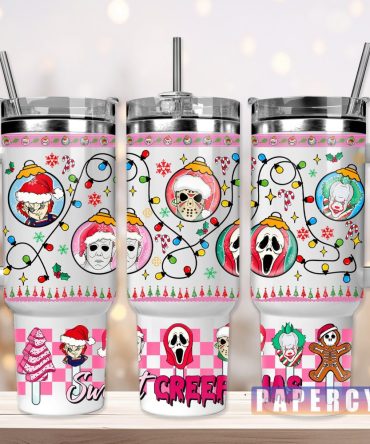 Christmas Horror Characters Custom Stanley Quencher 40Oz Stainless Steel Tumbler With Handle
