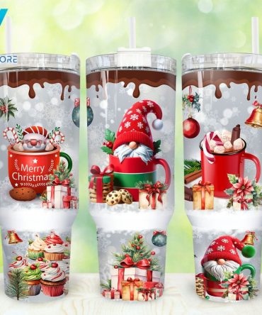 Christmas Hot Cocoa Custom Stanley Quencher 40Oz Stainless Steel Tumbler With Handle