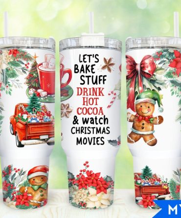 Christmas Hot Cocoa Custom Stanley Quencher 40Oz Stainless Steel Tumbler With Handle