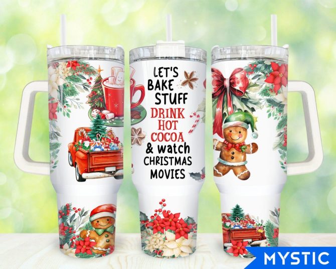 Christmas Hot Cocoa Custom Stanley Quencher 40Oz Stainless Steel Tumbler With Handle