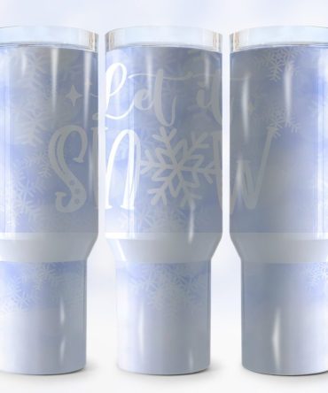 Christmas Let It Snow Custom Stanley Quencher 40Oz Stainless Steel Tumbler With Handle