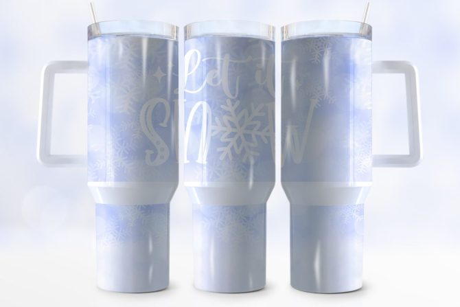 Christmas Let It Snow Custom Stanley Quencher 40Oz Stainless Steel Tumbler With Handle