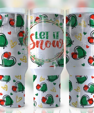 Christmas Let It Snow Custom Stanley Quencher 40Oz Stainless Steel Tumbler With Handle