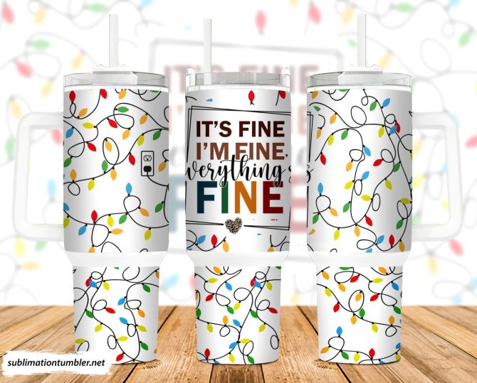 Christmas Lights Custom Stanley Quencher 40Oz Stainless Steel Tumbler With Handle