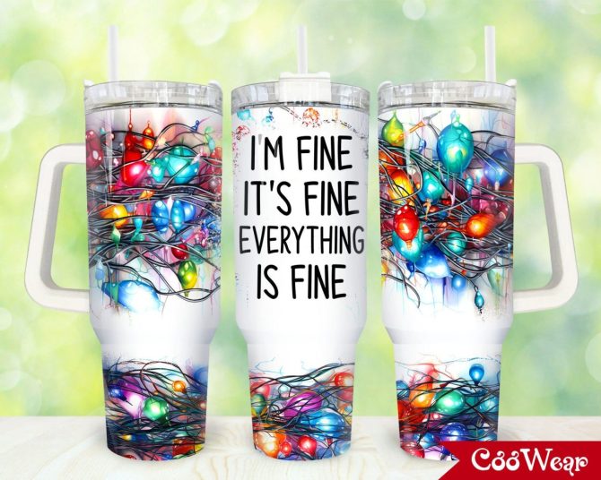 Christmas Lights Custom Stanley Quencher 40Oz Stainless Steel Tumbler With Handle