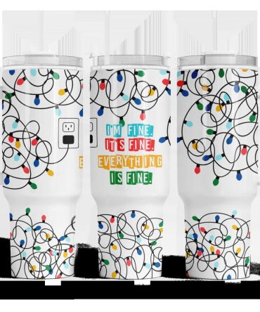 Christmas Lights Custom Stanley Quencher 40Oz Stainless Steel Tumbler With Handle