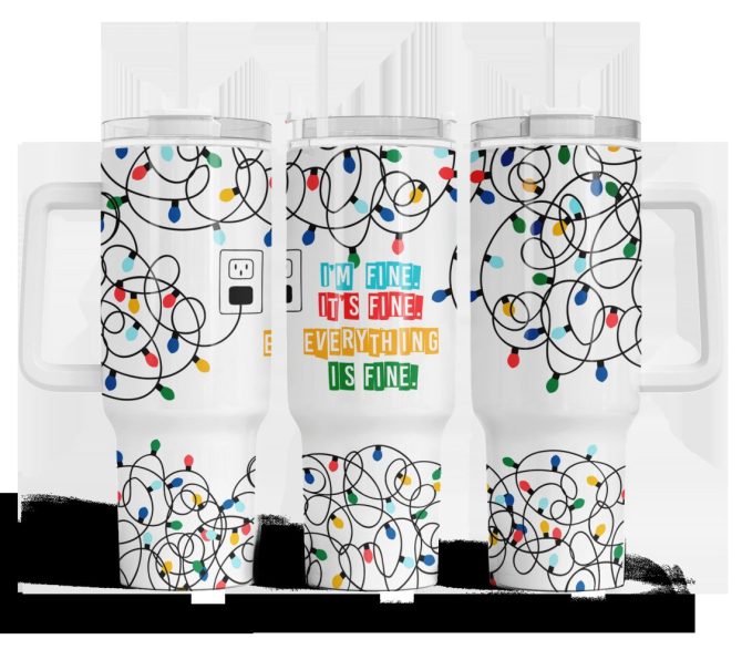 Christmas Lights Custom Stanley Quencher 40Oz Stainless Steel Tumbler With Handle