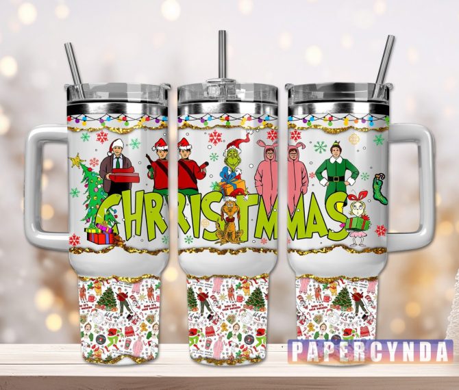 Christmas Movie Characters Custom Stanley Quencher 40Oz Stainless Steel Tumbler With Handle