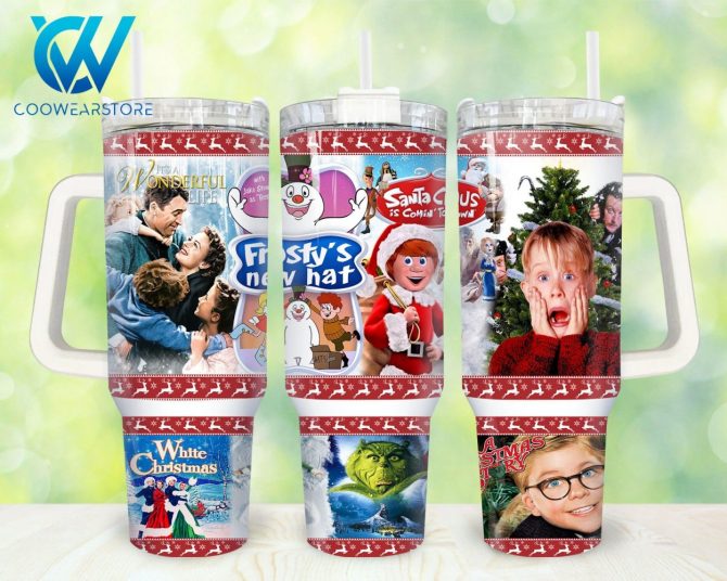 Christmas Movies Custom Stanley Quencher 40Oz Stainless Steel Tumbler With Handle