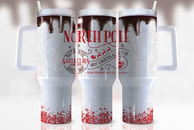 Christmas North Pole Custom Stanley Quencher 40Oz Stainless Steel Tumbler With Handle