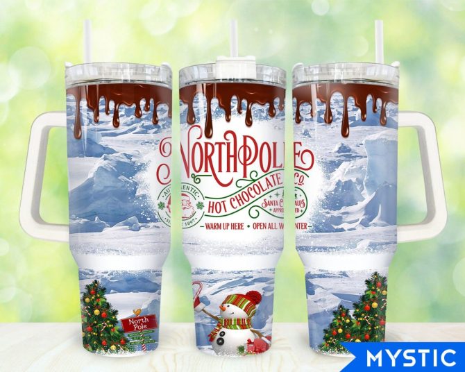 Christmas North Pole Custom Stanley Quencher 40Oz Stainless Steel Tumbler With Handle