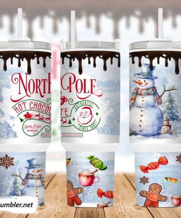 Christmas North Pole Custom Stanley Quencher 40Oz Stainless Steel Tumbler With Handle