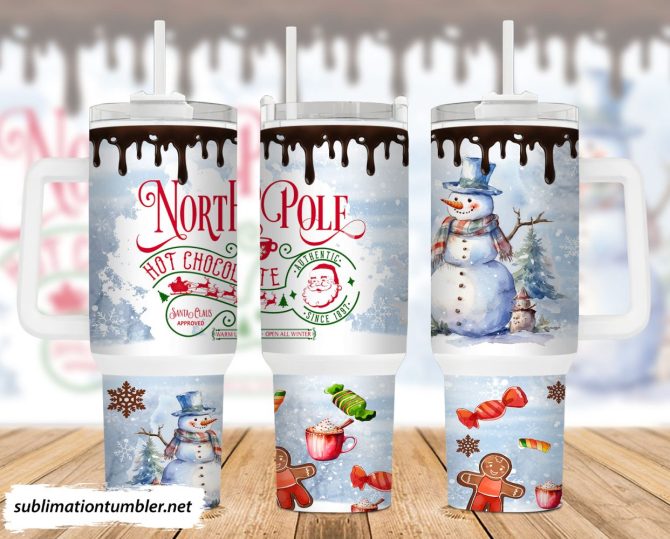 Christmas North Pole Custom Stanley Quencher 40Oz Stainless Steel Tumbler With Handle