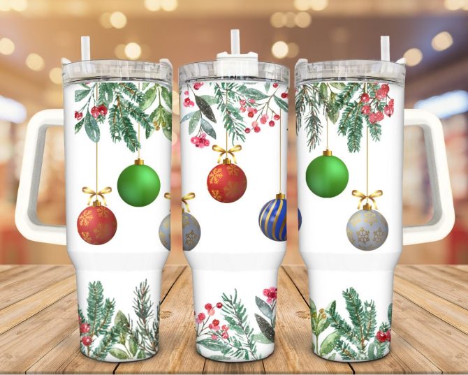 Christmas Ornaments Custom Stanley Quencher 40Oz Stainless Steel Tumbler With Handle