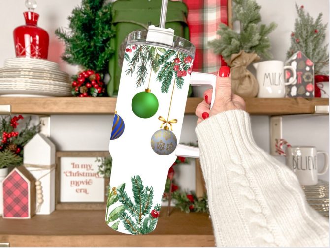 Christmas Ornaments Custom Stanley Quencher 40Oz Stainless Steel Tumbler With Handle - Image 2