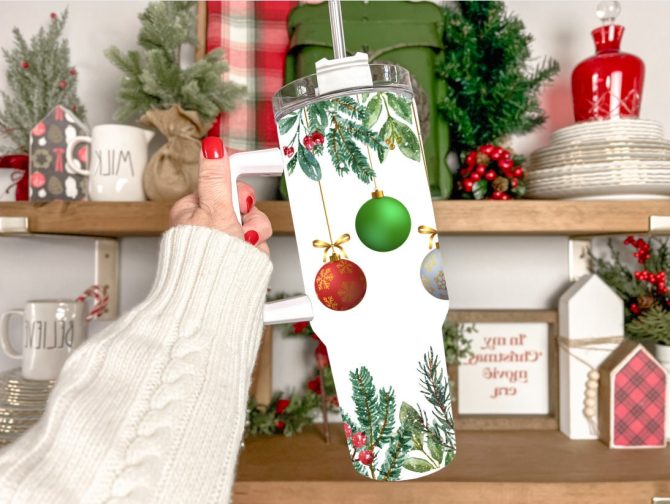 Christmas Ornaments Custom Stanley Quencher 40Oz Stainless Steel Tumbler With Handle - Image 3