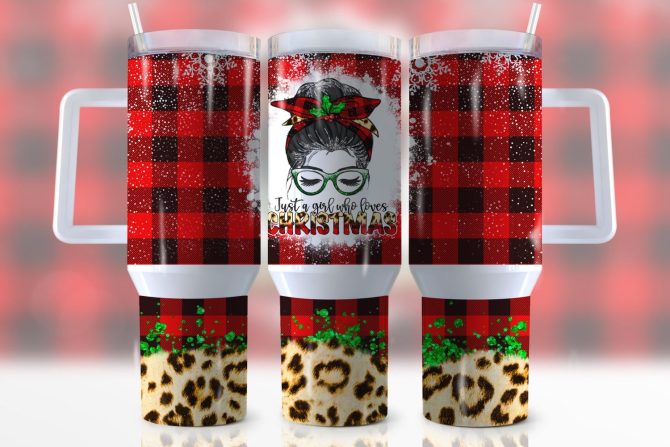 Christmas Retro Girl Custom Stanley Quencher 40Oz Stainless Steel Tumbler With Handle