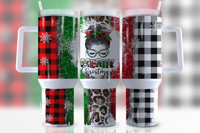 Christmas Retro Girl Custom Stanley Quencher 40Oz Stainless Steel Tumbler With Handle