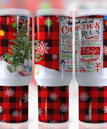 Christmas Rules Custom Stanley Quencher 40Oz Stainless Steel Tumbler With Handle