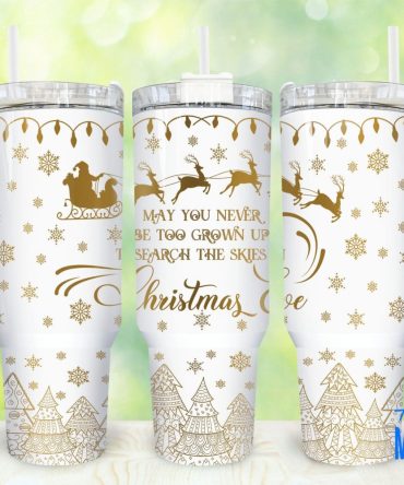 Christmas Santa Claus Custom Stanley Quencher 40Oz Stainless Steel Tumbler With Handle