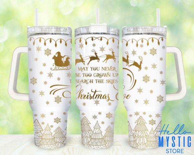 Christmas Santa Claus Custom Stanley Quencher 40Oz Stainless Steel Tumbler With Handle