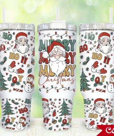 Christmas Santa Claus Custom Stanley Quencher 40Oz Stainless Steel Tumbler With Handle
