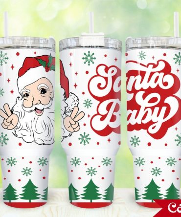 Christmas Santa Claus Custom Stanley Quencher 40Oz Stainless Steel Tumbler With Handle