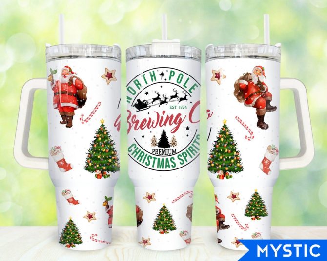 Christmas Santa Claus Custom Stanley Quencher 40Oz Stainless Steel Tumbler With Handle