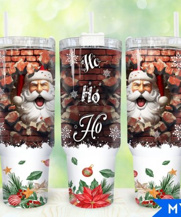 Christmas Santa Claus Custom Stanley Quencher 40Oz Stainless Steel Tumbler With Handle