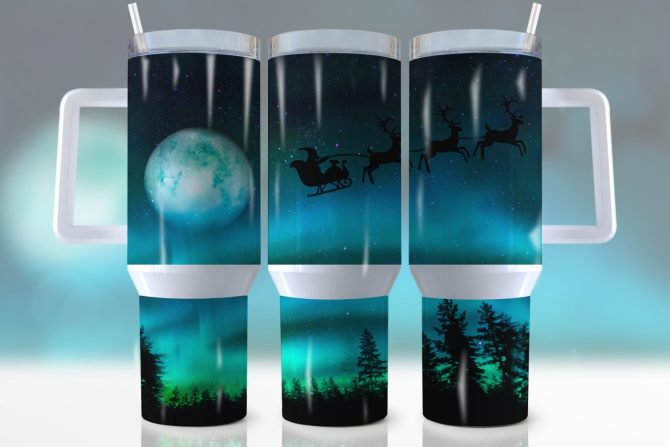 Christmas Santa Claus Custom Stanley Quencher 40Oz Stainless Steel Tumbler With Handle