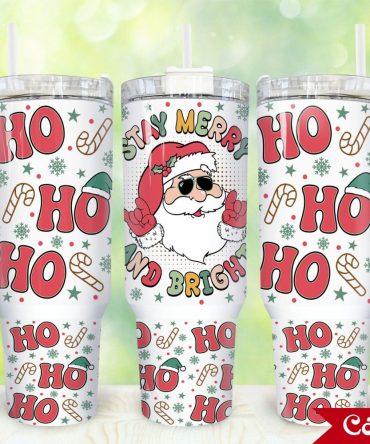 Christmas Santa Claus Custom Stanley Quencher 40Oz Stainless Steel Tumbler With Handle