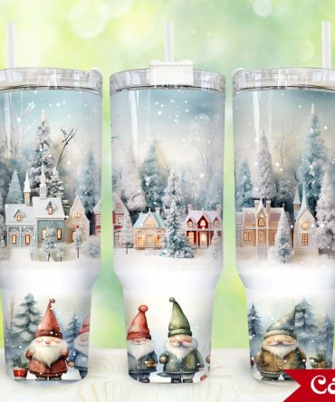 Christmas Scene Custom Stanley Quencher 40Oz Stainless Steel Tumbler With Handle