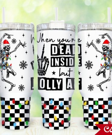 Christmas Skeleton Custom Stanley Quencher 40Oz Stainless Steel Tumbler With Handle