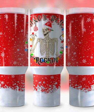 Christmas Skeleton Custom Stanley Quencher 40Oz Stainless Steel Tumbler With Handle