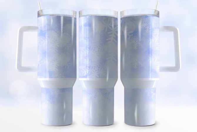 Christmas Snowflake Custom Stanley Quencher 40Oz Stainless Steel Tumbler With Handle