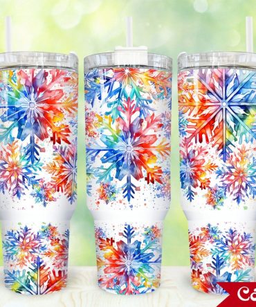 Christmas Snowflakes Custom Stanley Quencher 40Oz Stainless Steel Tumbler With Handle