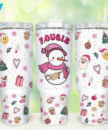 Christmas Snowman Custom Stanley Quencher 40Oz Stainless Steel Tumbler With Handle
