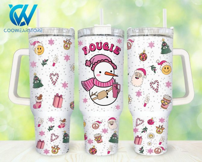 Christmas Snowman Custom Stanley Quencher 40Oz Stainless Steel Tumbler With Handle