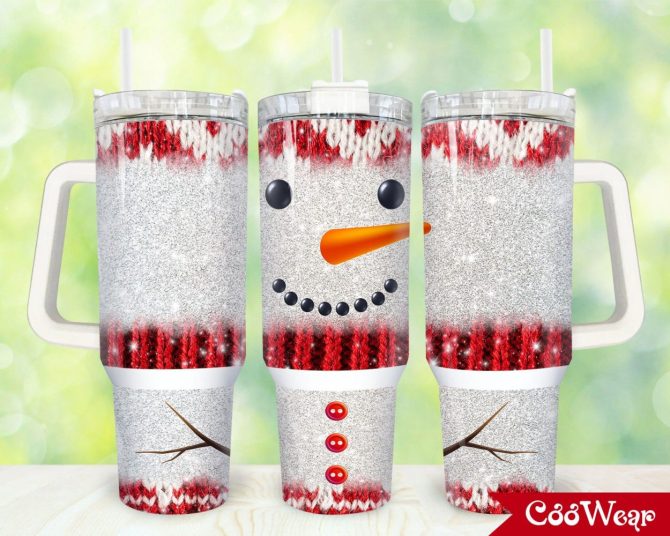 Christmas Snowman Custom Stanley Quencher 40Oz Stainless Steel Tumbler With Handle